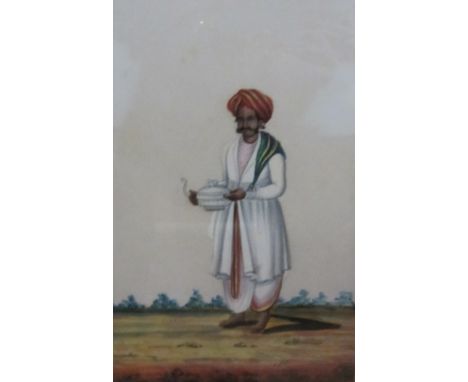 COMPANY SCHOOL, 19th CENTURYFour paintings comprising a Portrait of a servant carrying a Dish, Tanjore, South India; A Britis