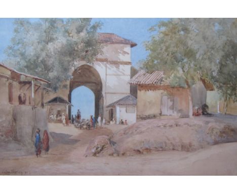 JOHN VARLEY Jnr  (1850-1933)The Khanpur Gate, Ahmedabadsigned and dated 'John Varley 91'watercolour14 1/2 x 20 1/2 in; togeth
