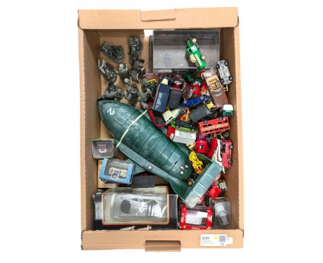 Models including Matchbox vehicles, Oxford Diecast Ltd, various myth and magic figures etc