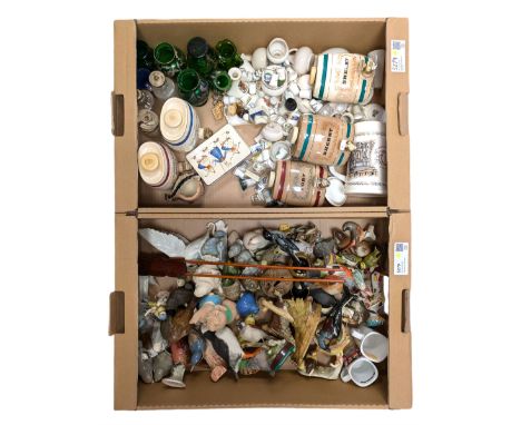 Ceramics, glass and miscellaneous items, including Goebel figures of birds, Country Artists Puffin, crested wares, thimbles e