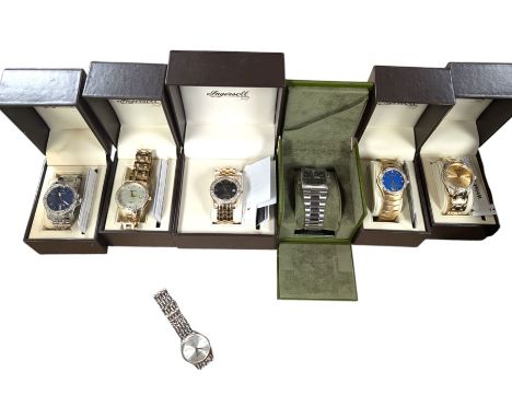 Collection of Ingersoll quartz wristwatches including five Gems, Duo and a Heritage (7)Condition Report:Duo and one Gems func