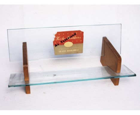 A vintage glass book shelf. L46cm