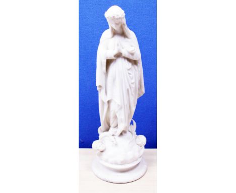 A marble figure of Mary signed R. Battelli. H70cm