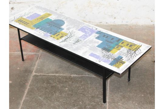 A John Piper London Scenes Design Coffee Table For Terence Conran Circa 1950 L115cm - John Piper Coffee Table A John Piper London Scenes Design Coffee Table For Terence Conran Circa 1950 L115cm - John Piper Coffee Table
