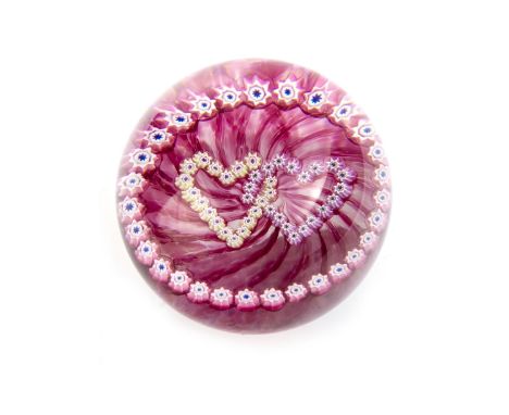 CAITHNESS GLASS PAPERWEIGHT, decorated with a central Luckenbooth motif, 8cm diameter
