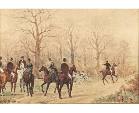William Henry Tuck (1840-1922) - Hunting Scenes, a pair, both signed and dated '82, watercolour, 10.5 x 15cm, together framed