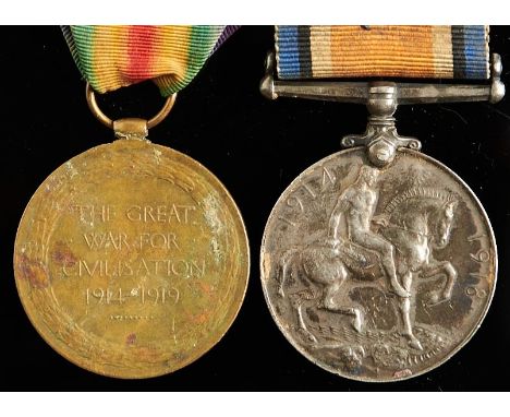 World War I pair, British War Medal and Victory Medal, 32477 PTE C A Gay Glouc R  