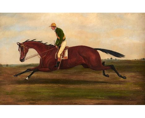 Circle of Samuel Spode (1798-1858) - A Racehorse with Jockey up, oil on canvas, 32 x 49.5cm  Restored to gallery condition pe