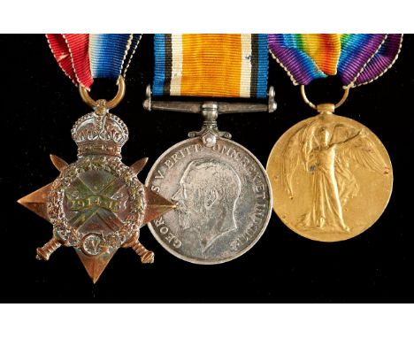 World War I group of three, 1914-15 Star, British War Medal and Victory Medal 10945 PTE J Turner RAMC  