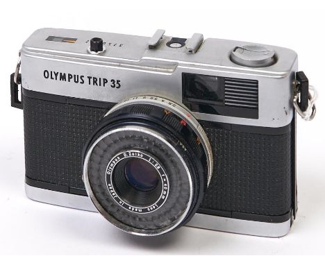 An Olympus Trip 35 camera, with D Zuiko 40mm F2.8 lens  In apparently working order, good condition