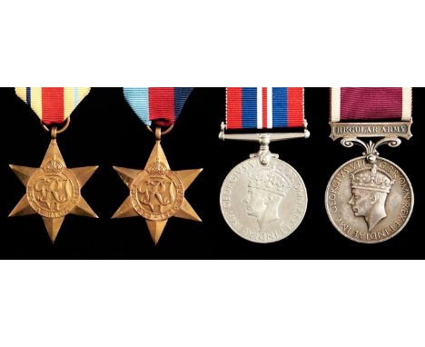 World War II attributed group of four, 1939-1945 Star, Africa Star, War Medal and Army Long Service and Good Conduct Medal, R