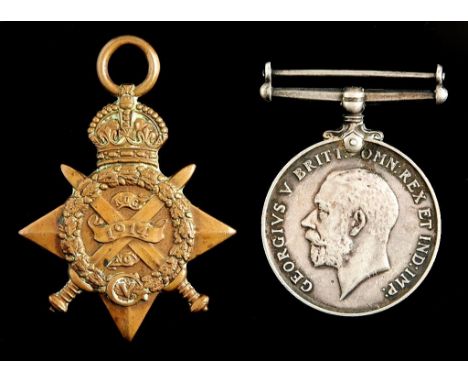 Word War I pair, 1914-15 Star and British War Medal L8212 L CPL C H Backhouse 1/ The Queen's R [8212 PTE C H Backhouse Queen'