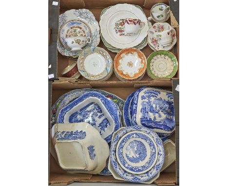 Miscellaneous ceramics, to include tea ware, saucers and cups by Coalport, Bloor Derby Spode, Victorian and later, ironstone 