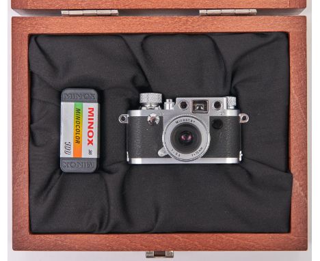 A Minox Leica IIIF type miniature camera,&nbsp;from the Classic Collection, with Minoctar 15mm F5.6 lens, original box and in