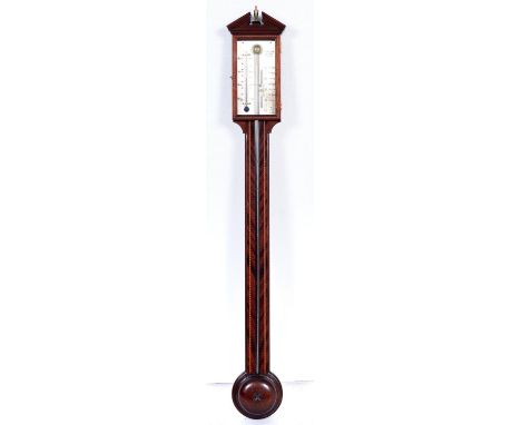 A reproduction inlaid mahogany cistern barometer, the silvered dial inscribed G Cornitti &amp; Son London, 96cm h  