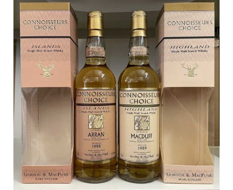 Arran and MacDuff Single Malt Scotch Whisky, distilled in 1998 and 1989, both bottled in 2007 by Gordon &amp; MacPhail, Conno
