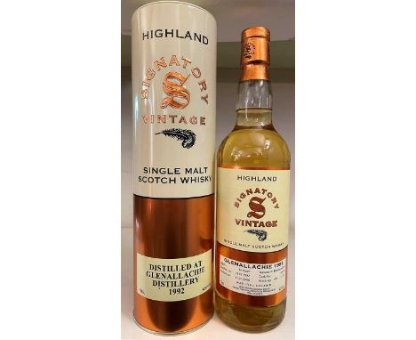 Glenallachie Highland Single Malt Scotch Whisky 1992, aged 14 years, matured in bourbon barrel, bottled 31/07/2006 by Signato