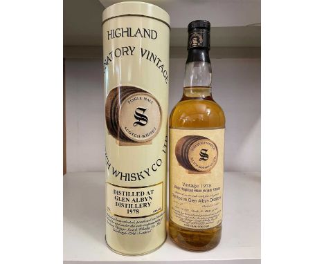 Glen Albyn  Highland Single Malt Scotch Whisky 1978, matured in oak cask for 24 years, bottled 12/04/2002 by Signatory Vintag