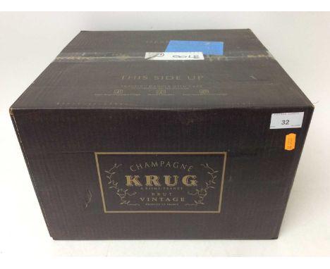 Champagne - six bottles, Krug 1996 Vintage, in original sealed cardboard case (removed from Bond with Lay &amp; Wheeler)