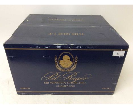 Champagne - six bottles, Pol Roger, Sir Winston Churchill 1996 Vintage, in original sealed cardboard case (removed from Bond 
