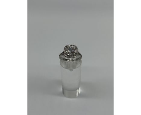 18ct White Gold 1.30ct Anastasia  Halo Engagement Ring G/VS1 Lab Diamond