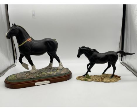 Royal Doulton - Peakstones Lady Margaret DA237, and Royal Doulton - Black Beauty on Ceramic Base. 
Good condition, no damage.