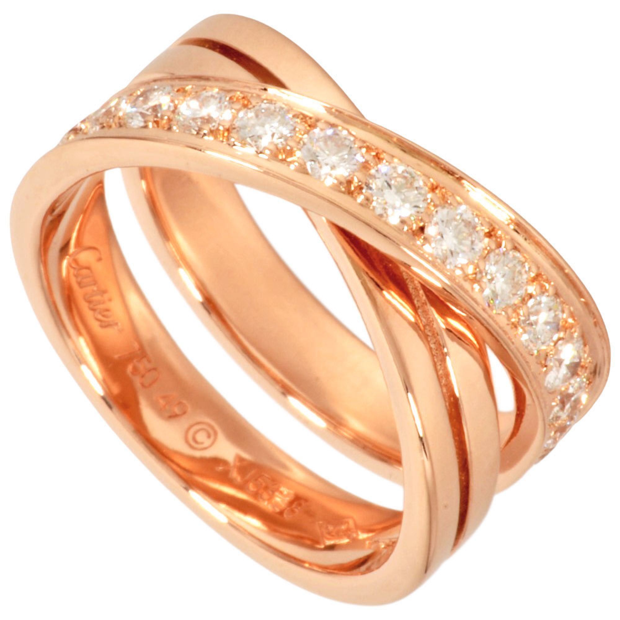 Cartier Etincel de Ring Diamond #49 18KPG 7.9g Pink Gold Women's