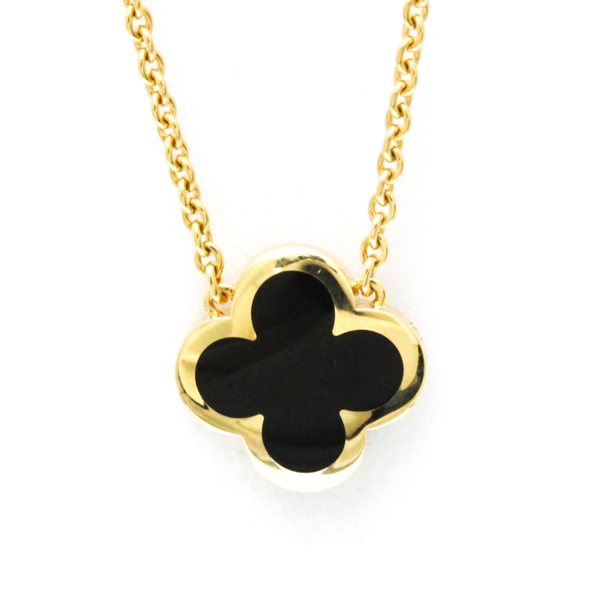 Van Cleef & Arpels Pure Alhambra Onyx Necklace Yellow Gold (18K) Onyx Women,Men Fashion Pendant Neck