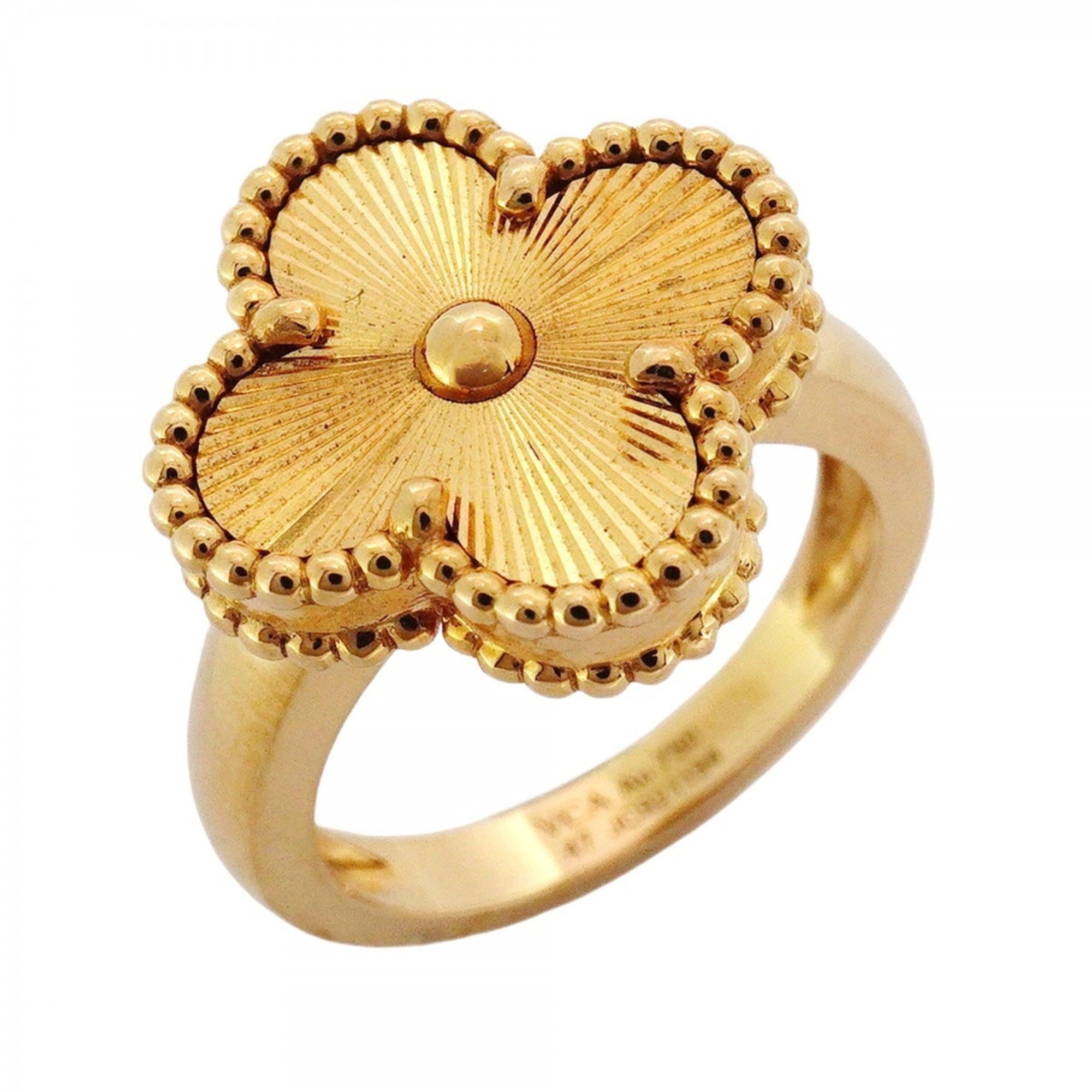 Van Cleef & Arpels Alhambra Guilloché Ring in 18KYG Yellow Gold #47 for Women