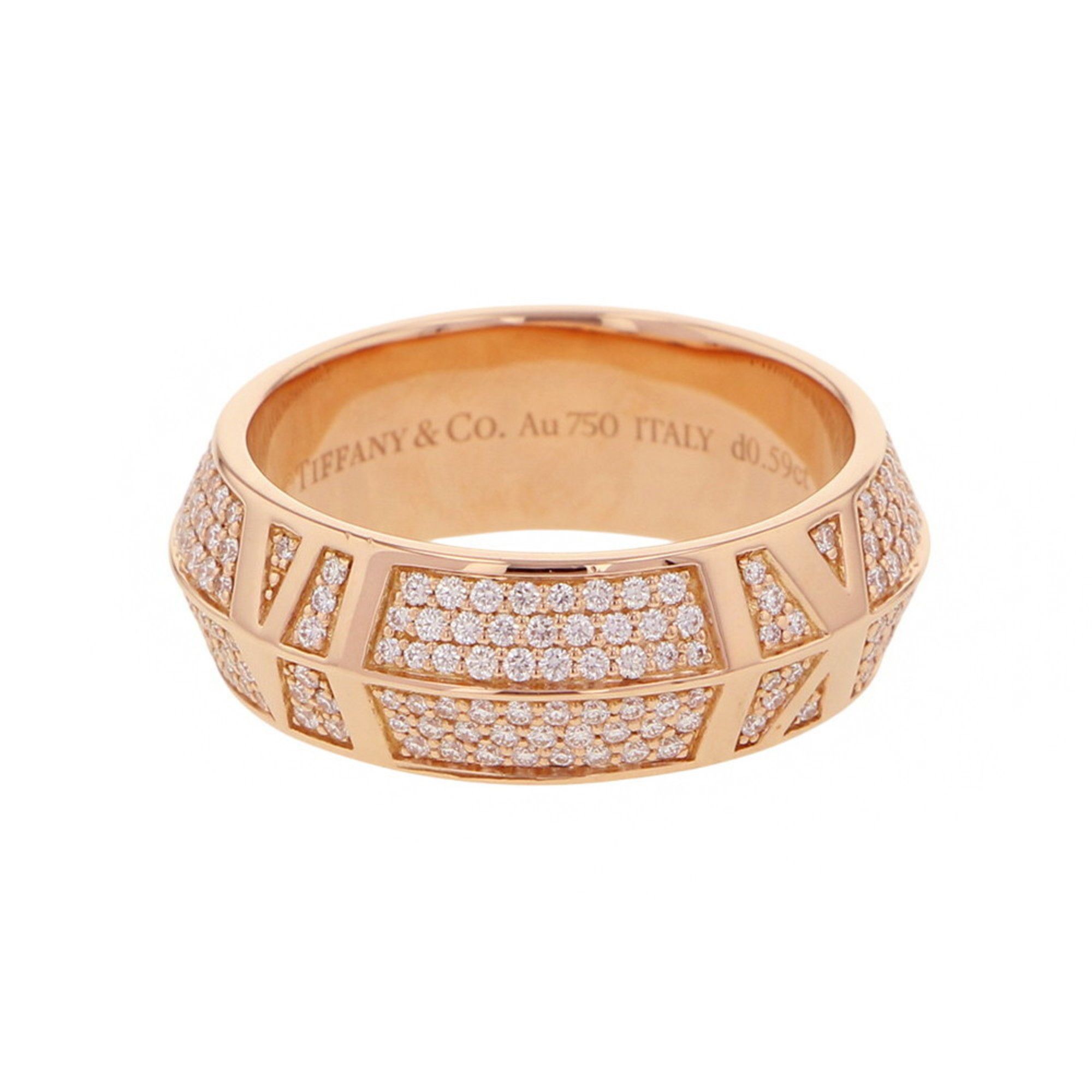 Tiffany & Co. Atlas X Closed Wide Ring, 0.59ct Diamond, 18K Pink Gold, Size Approx. Ring