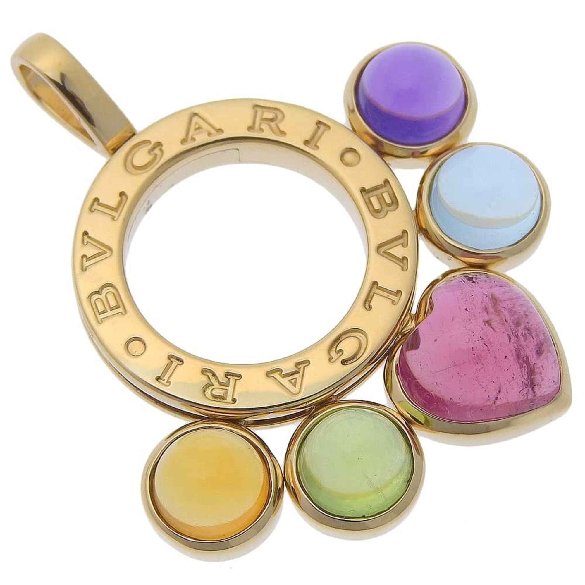 BVLGARI Allegra Pendant Top 18K Yellow Gold Multicolor Approx. 9.9g Women's