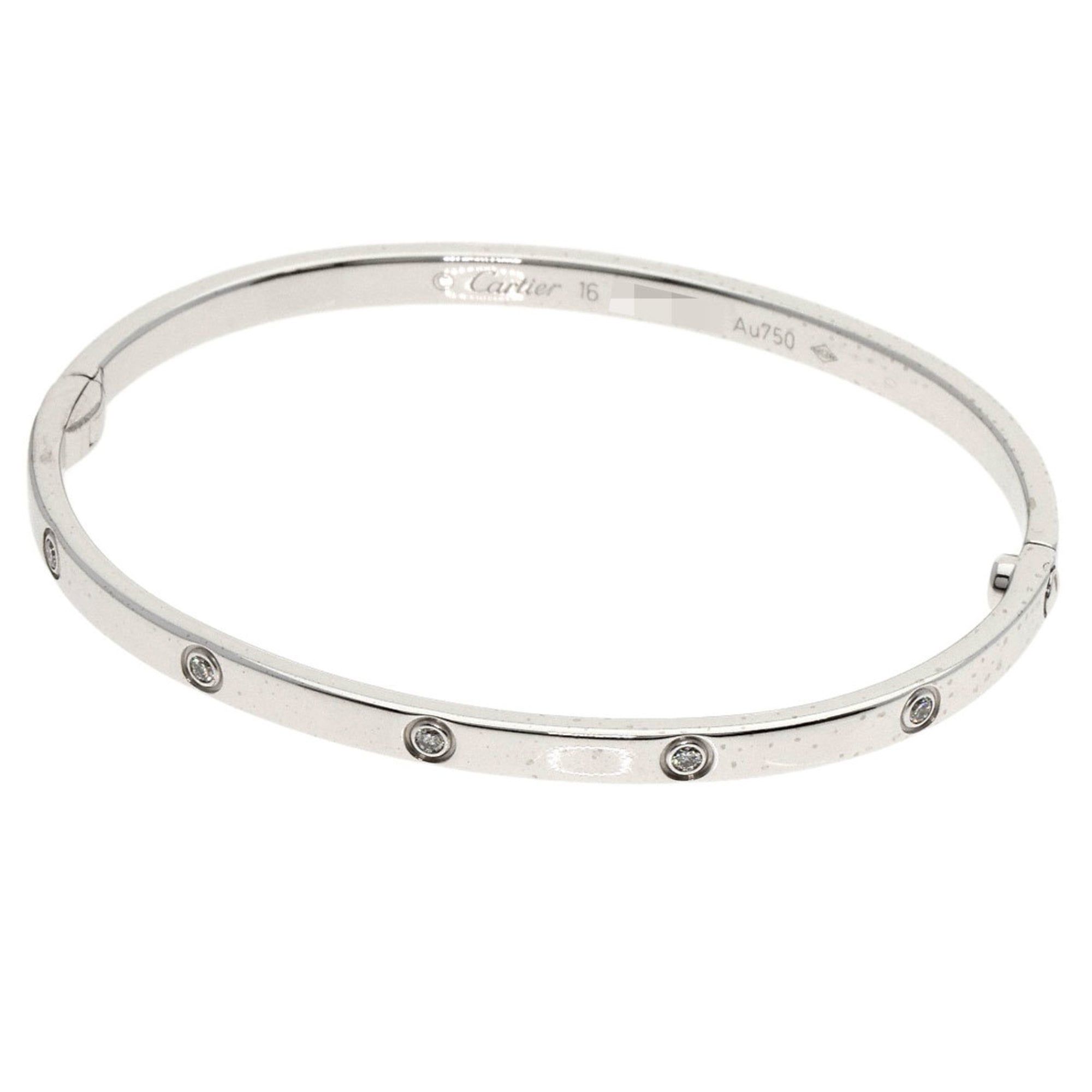 Cartier Love Bracelet Small, Full Diamond #16, No Driver, 18K White Gold, Women's, CARTIER