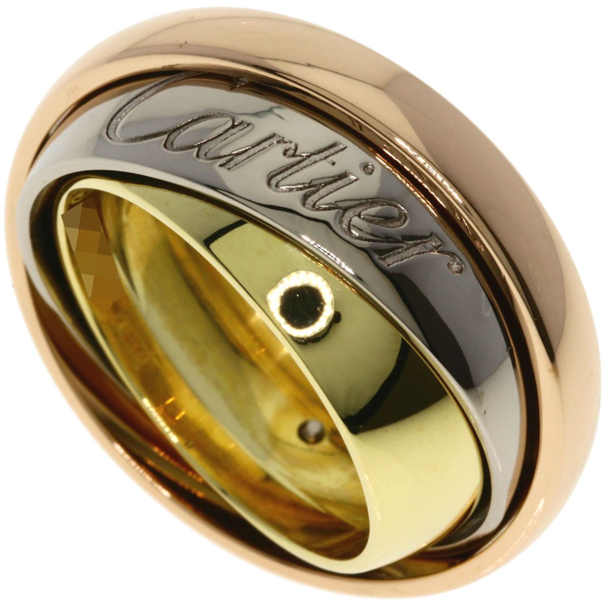 Cartier Trinity Must Essence #51 Ring, 18K Yellow Gold/18KWG/18KPG, Women's
