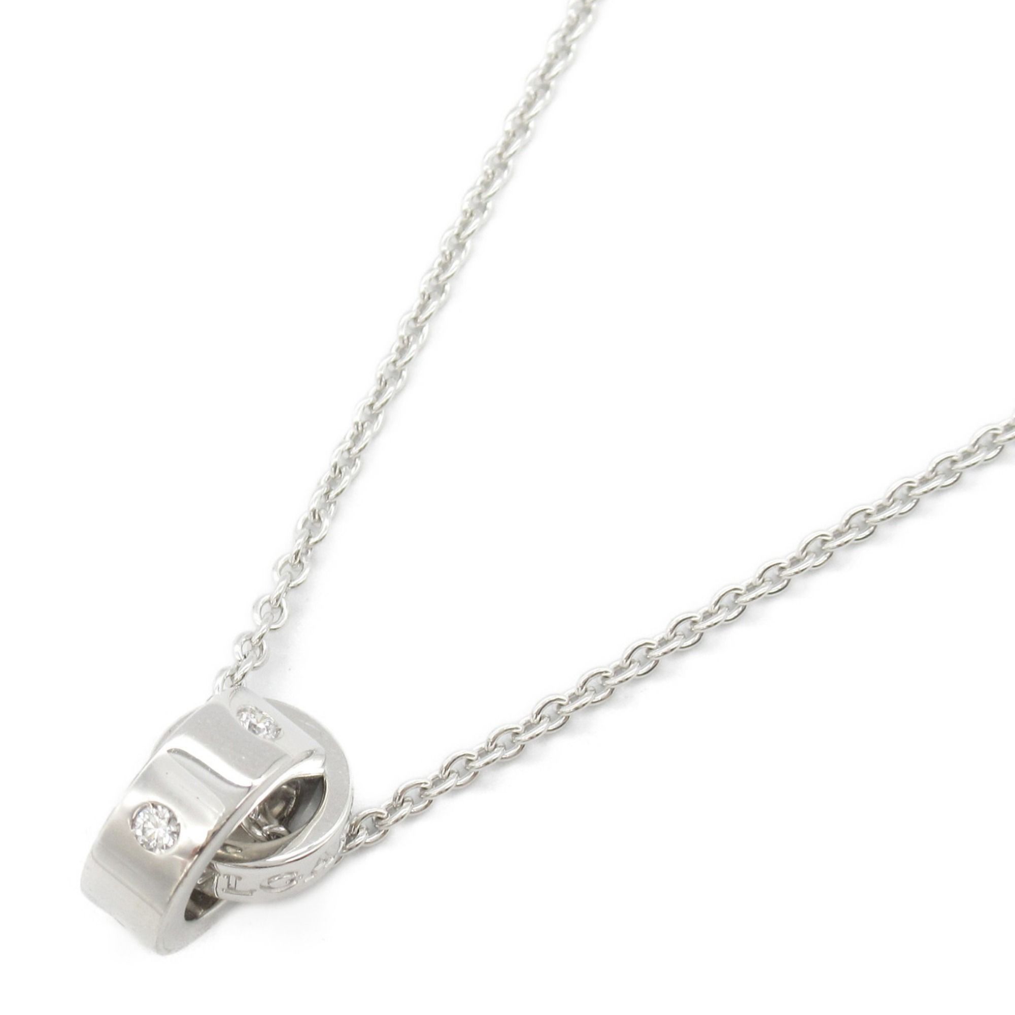BVLGARI Necklace 5PD 18KWG (White Gold) Diamond Men's Women's Clear 354029