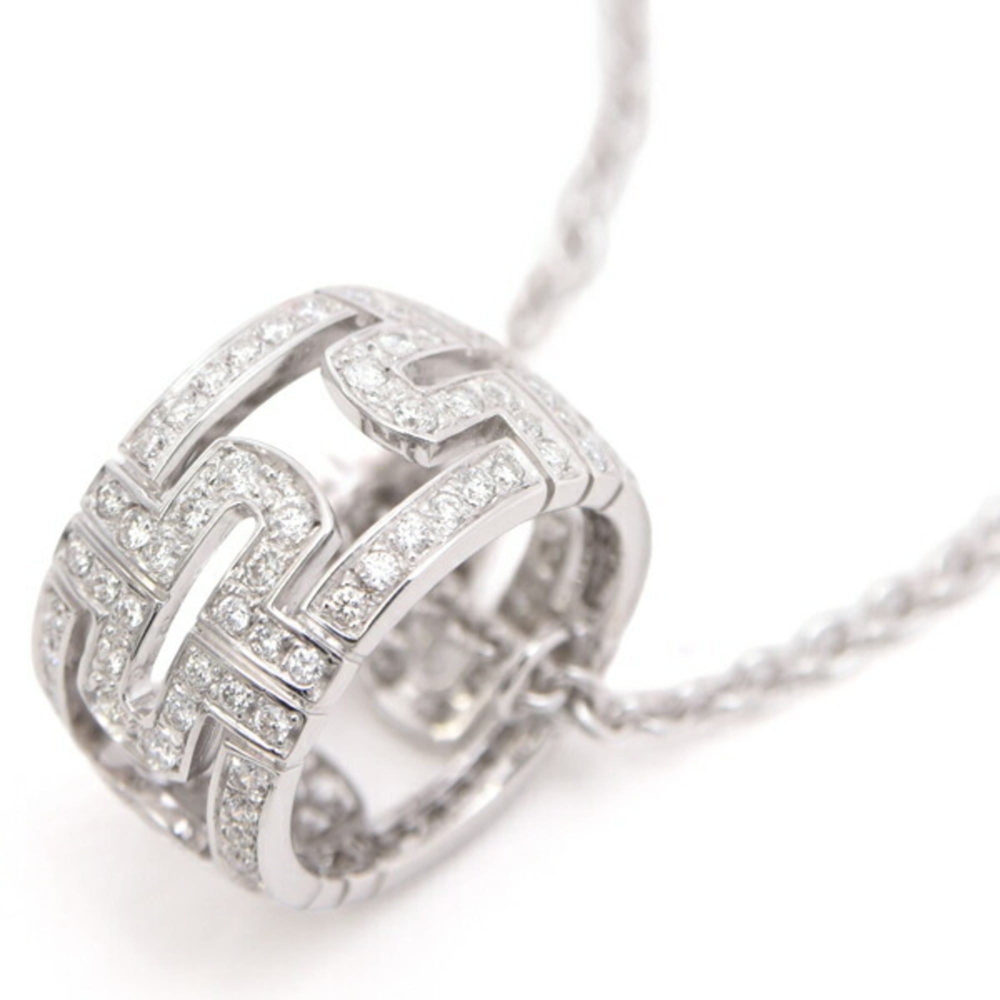 Bvlgari Parentesi full diamond necklace for women, white gold, 750WG