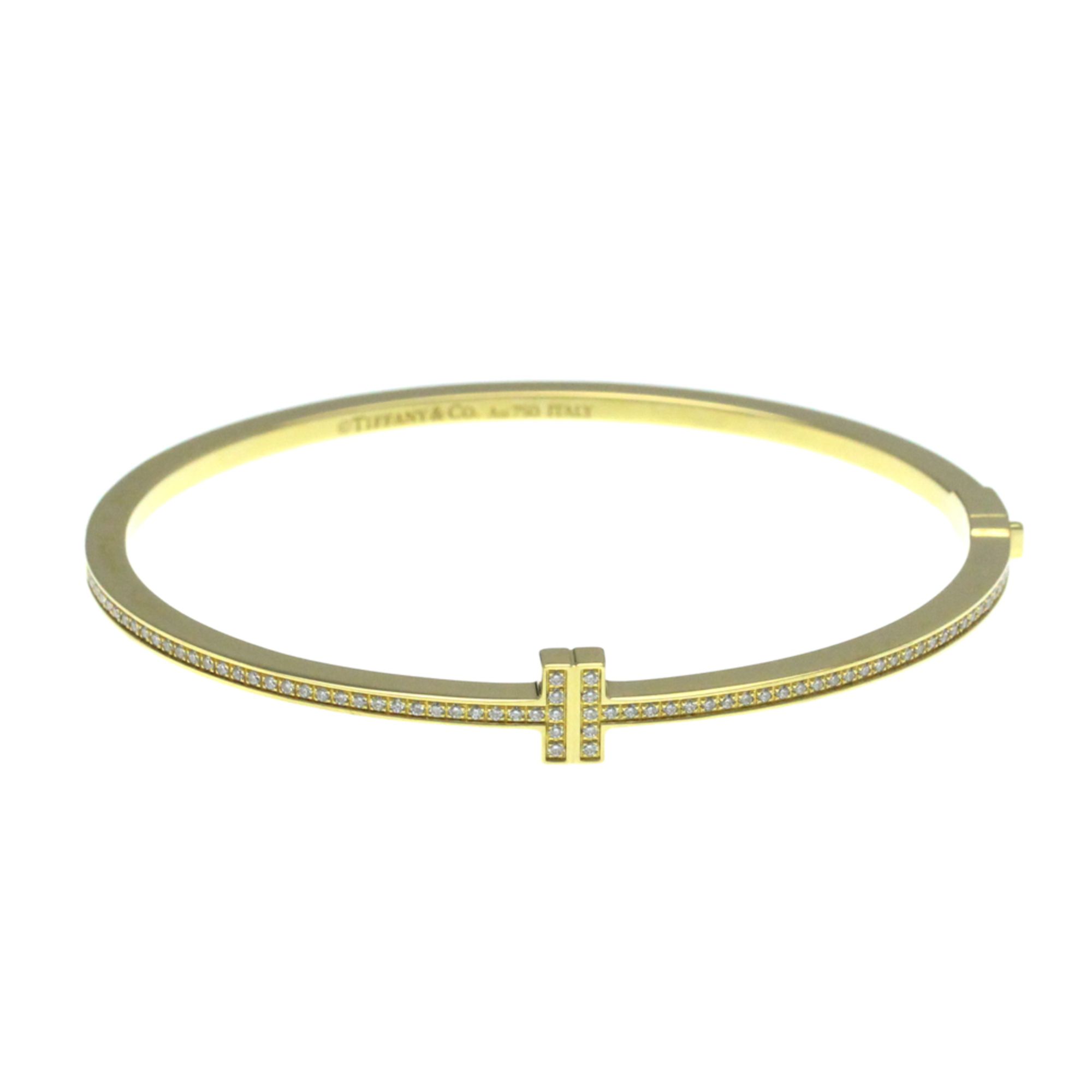Tiffany Tiffany T Diamond Hinged Wire Bangle Yellow Gold (18K) Diamond Charm Bracelet Carat/0.33
