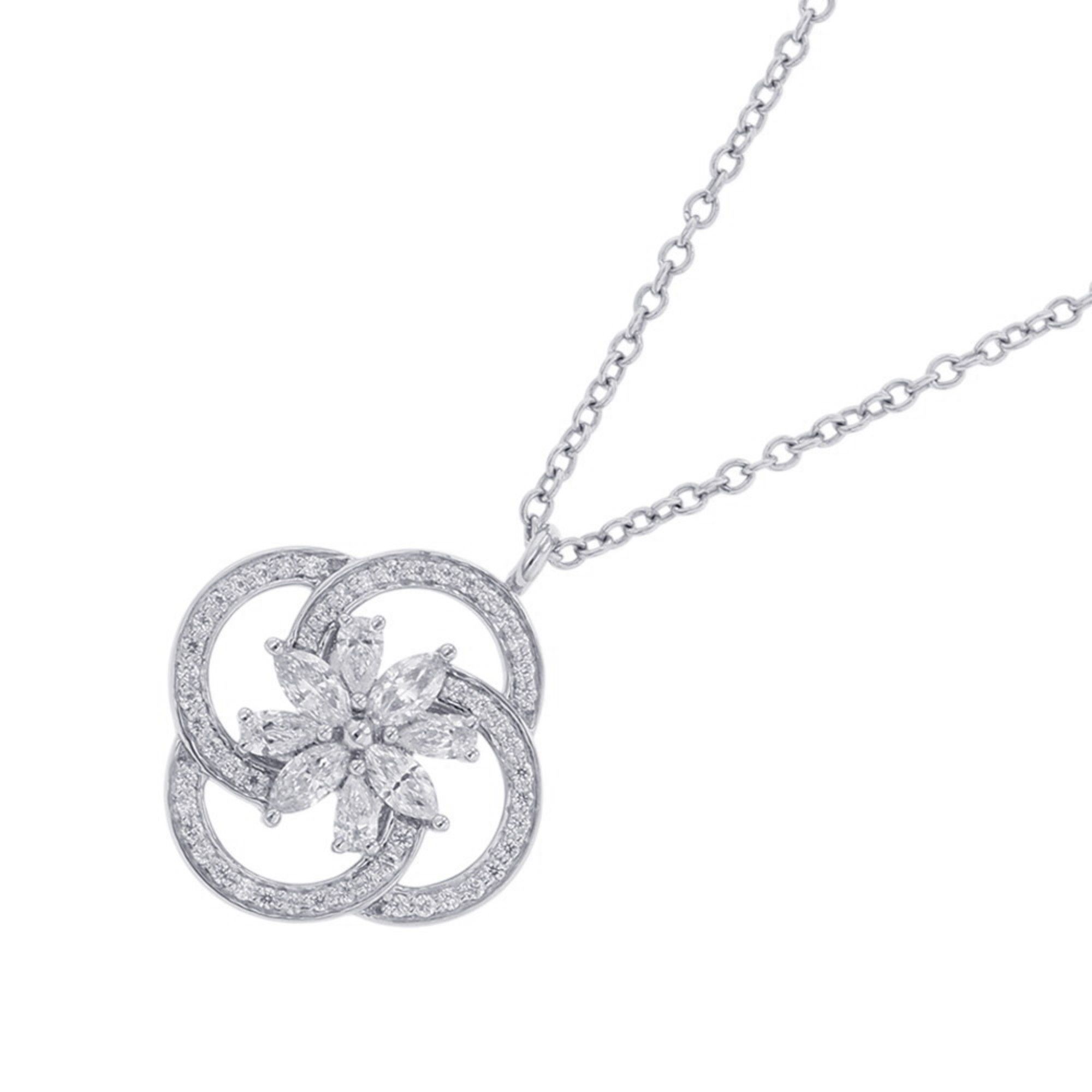 Tiffany Necklace Victoria Cluster Key Pendant with Small Diamonds in Pt950 Platinum 62033398