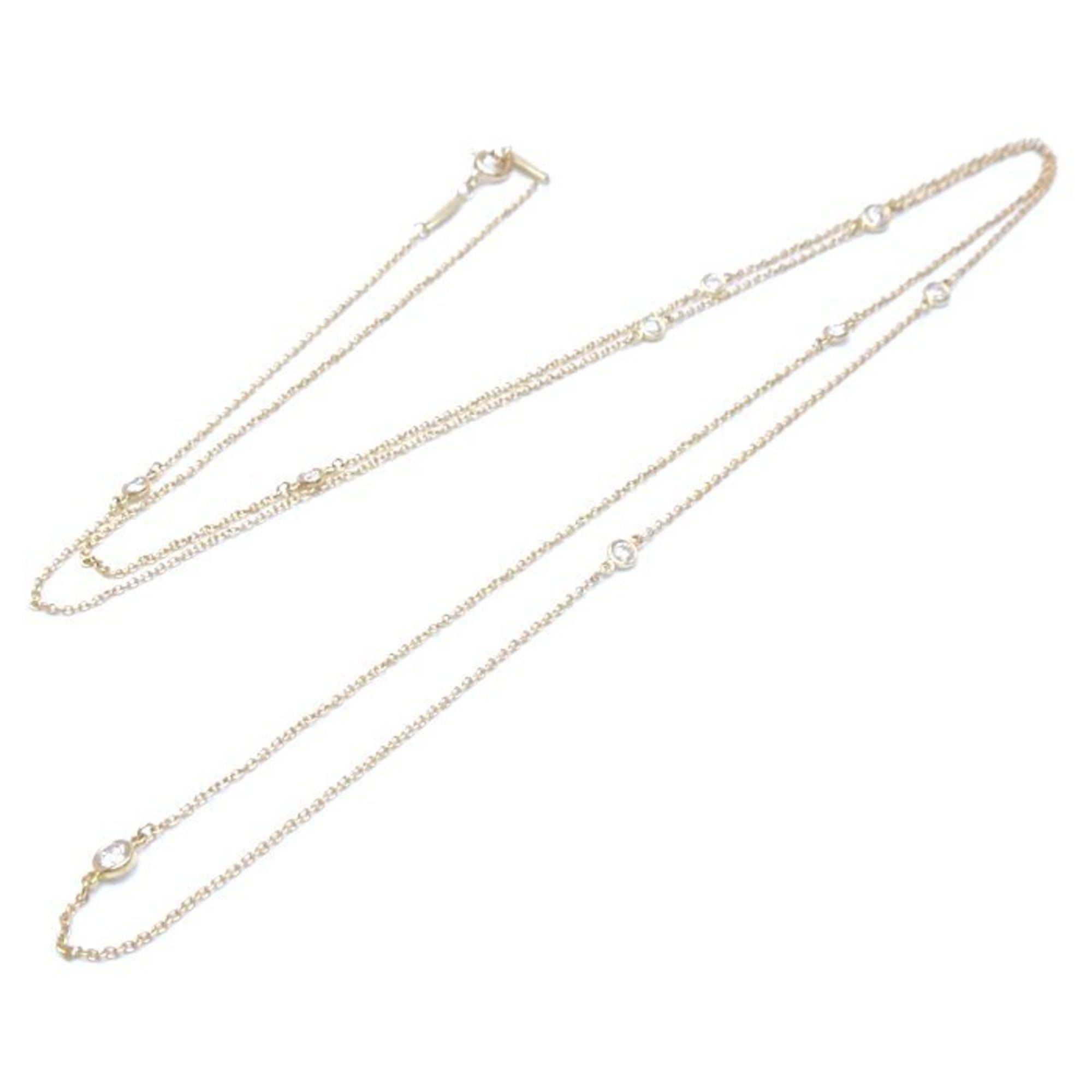 TIFFANY&Co. Tiffany by the Yard Sprinkle Necklace 9 Diamonds Elsa Peretti K18YG Yellow Gold 293232