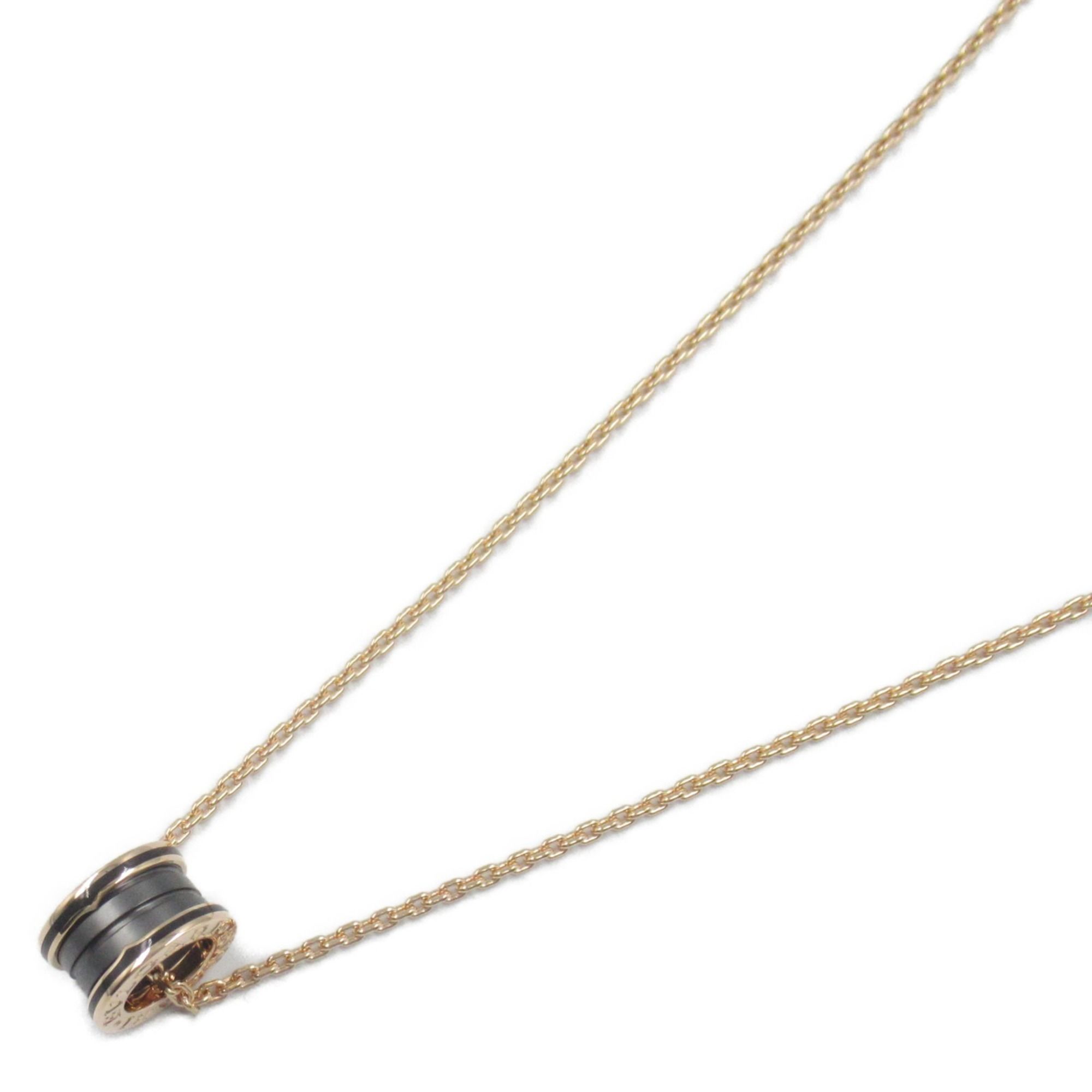 BVLGARI B-zero1 Necklace Ceramic 18KPG (Pink Gold) Men's Women's Black Gold