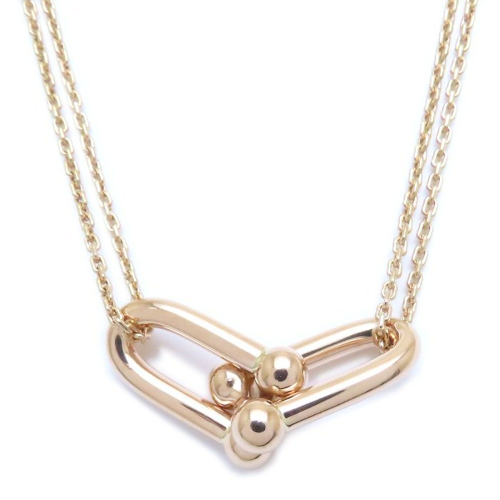 TIFFANY & Co. Tiffany HardWear Large Double Link Necklace in 750PG and 18K Gold, Women's, 294534