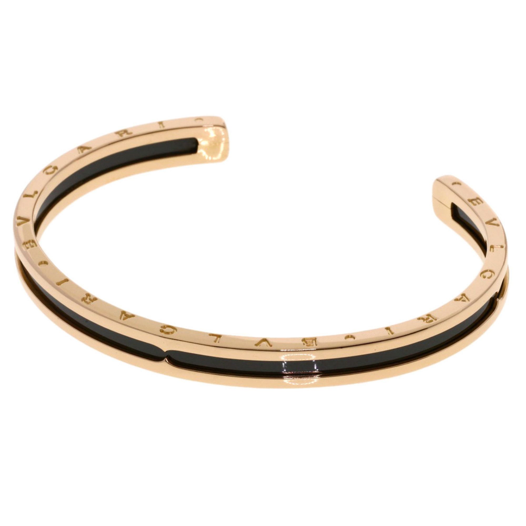 BVLGARI B-zero1 Small Black Ceramic Bracelet in 18K Pink Gold for Women