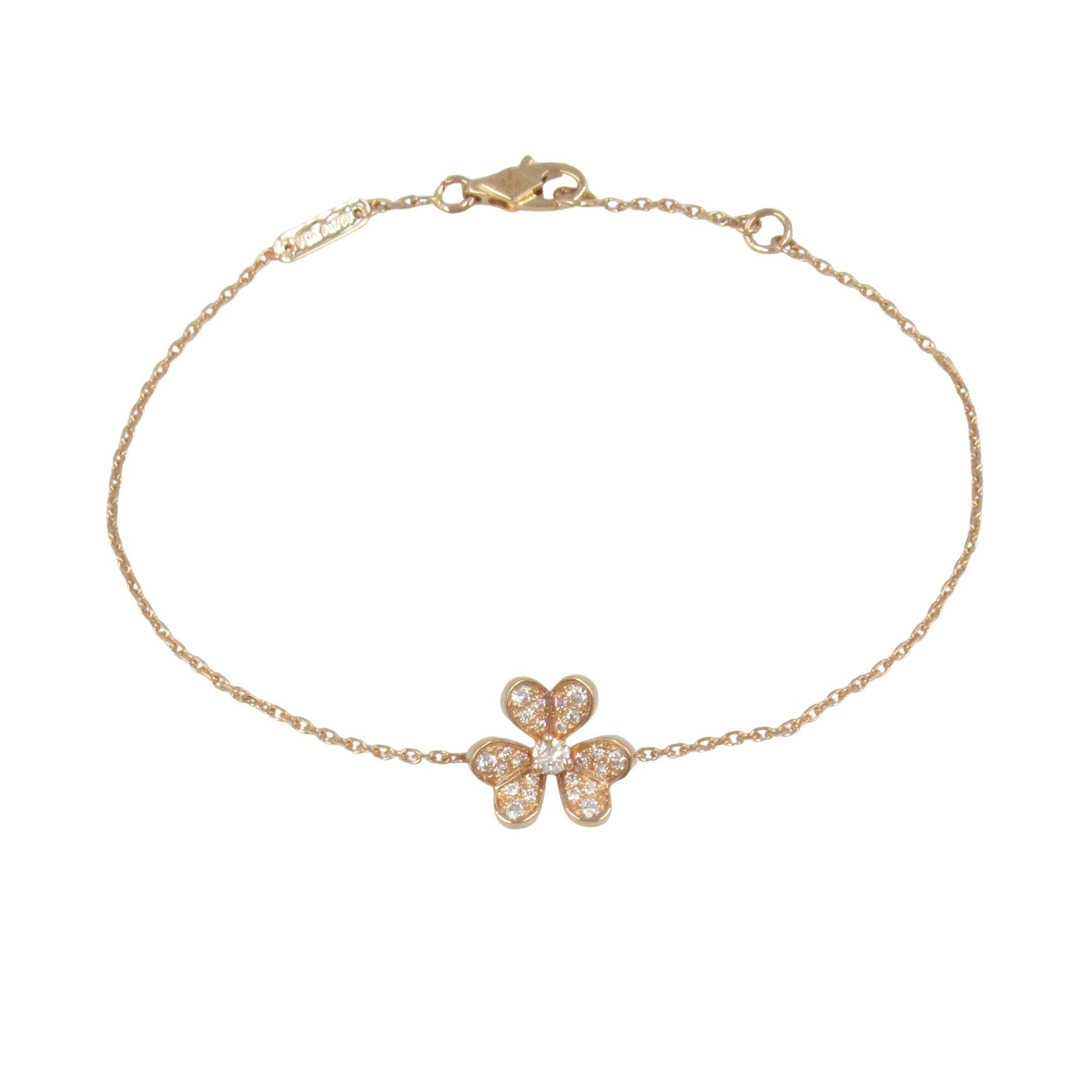 Van Cleef & Arpels Frivole Mini Diamond Bracelet in 18K Pink Gold (VCARP7RD00) for Women.