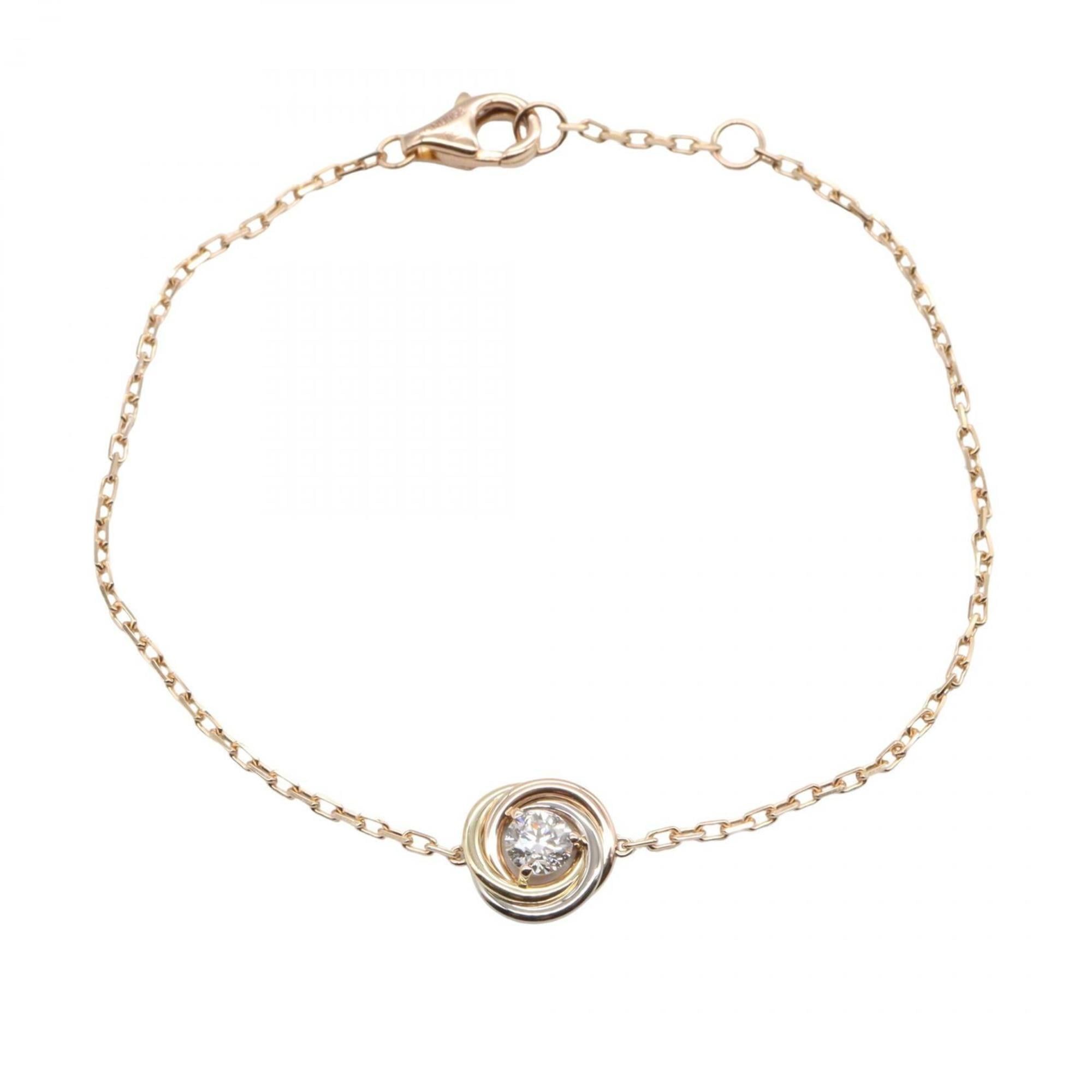 Cartier Trinity Bracelet (1PD) in 18K Yellow Gold, White or Pink Gold with Diamonds. Available and S