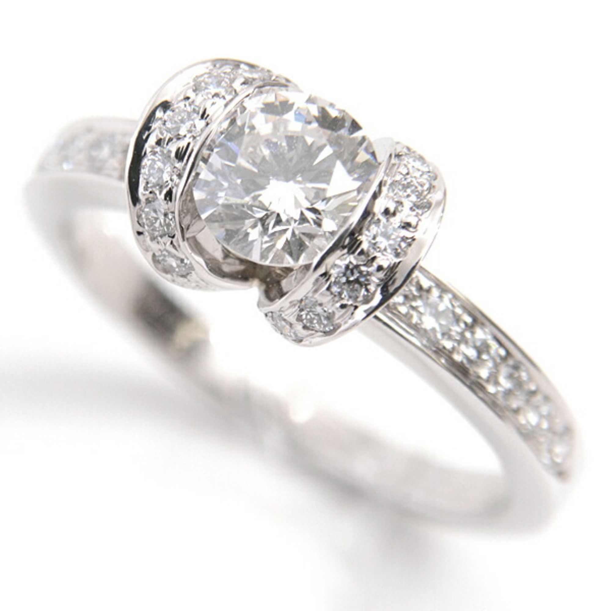 Tiffany Women's Ring, Ribbon Motif Diamond 0.57ct, PT950 Platinum, TIFFANY