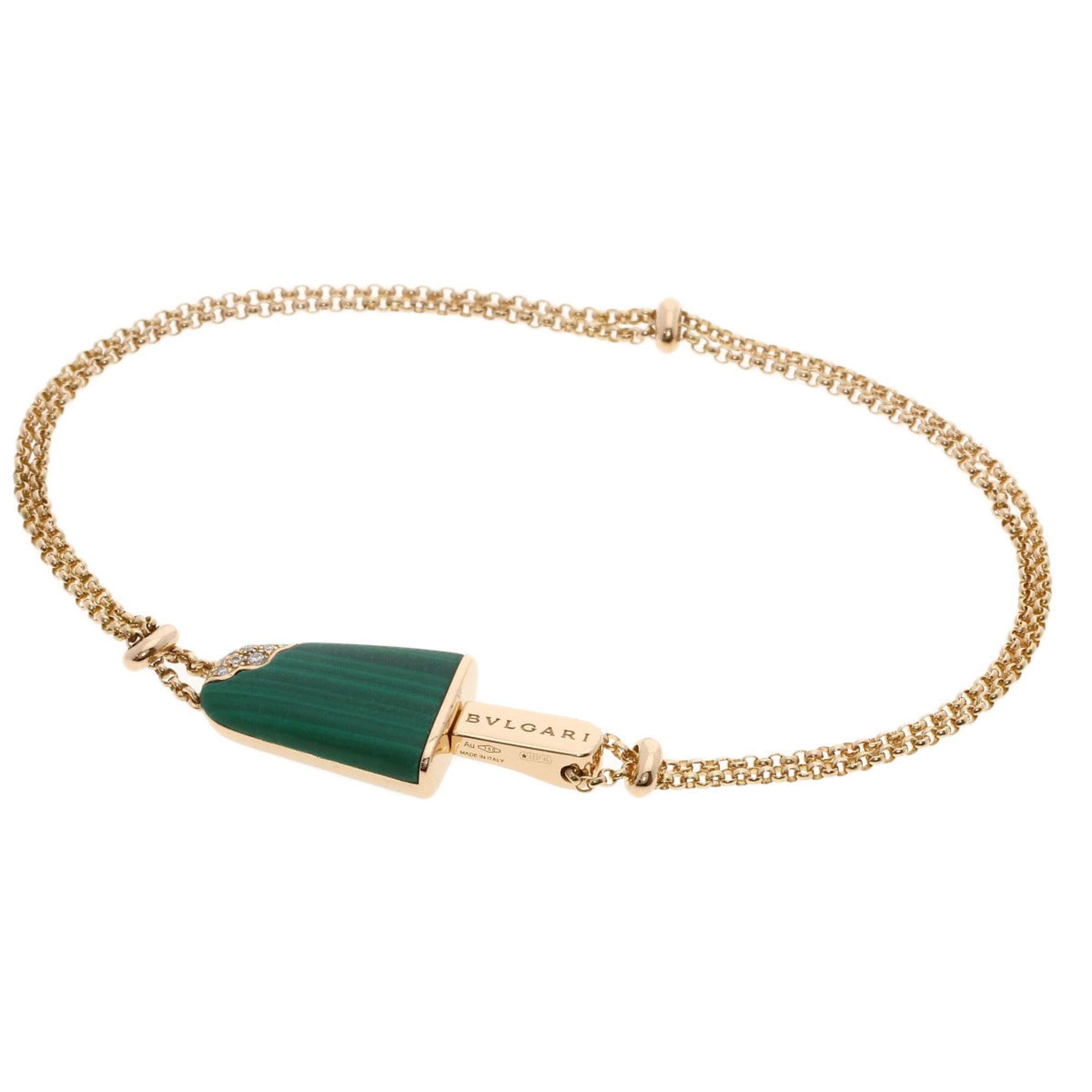 BVLGARI Gelati Malachite and Diamond M Bracelet in 18K Pink Gold for Women