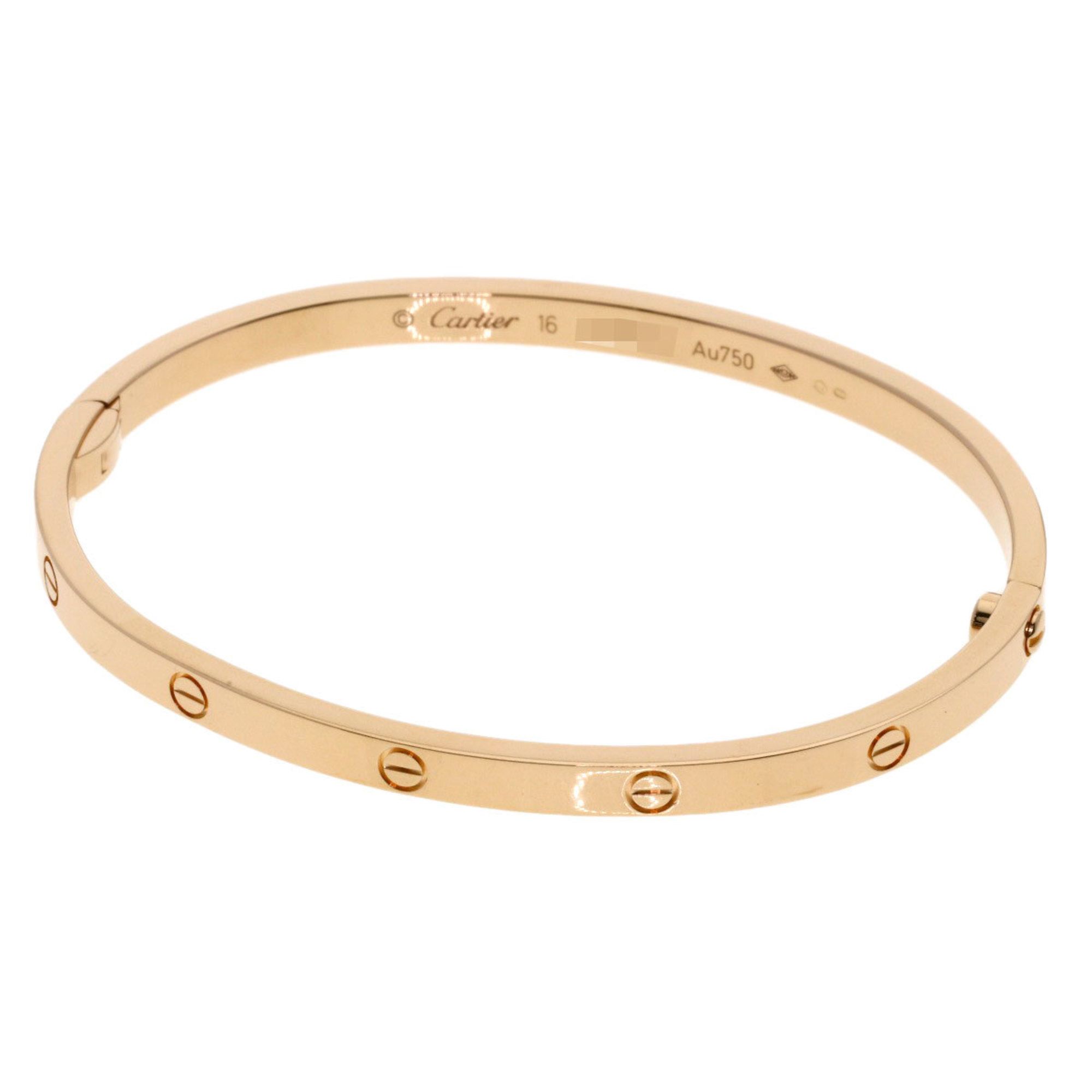 Cartier Love Bracelet SM #16 (No Driver) 18K Pink Gold Women's CARTIER