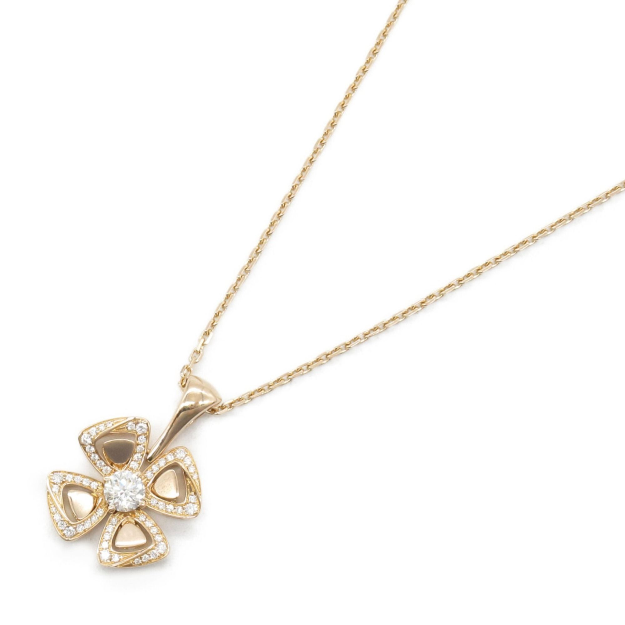 BVLGARI Fiorever Necklace Diamond 18KPG (Pink Gold) Ladies Clear 356223
