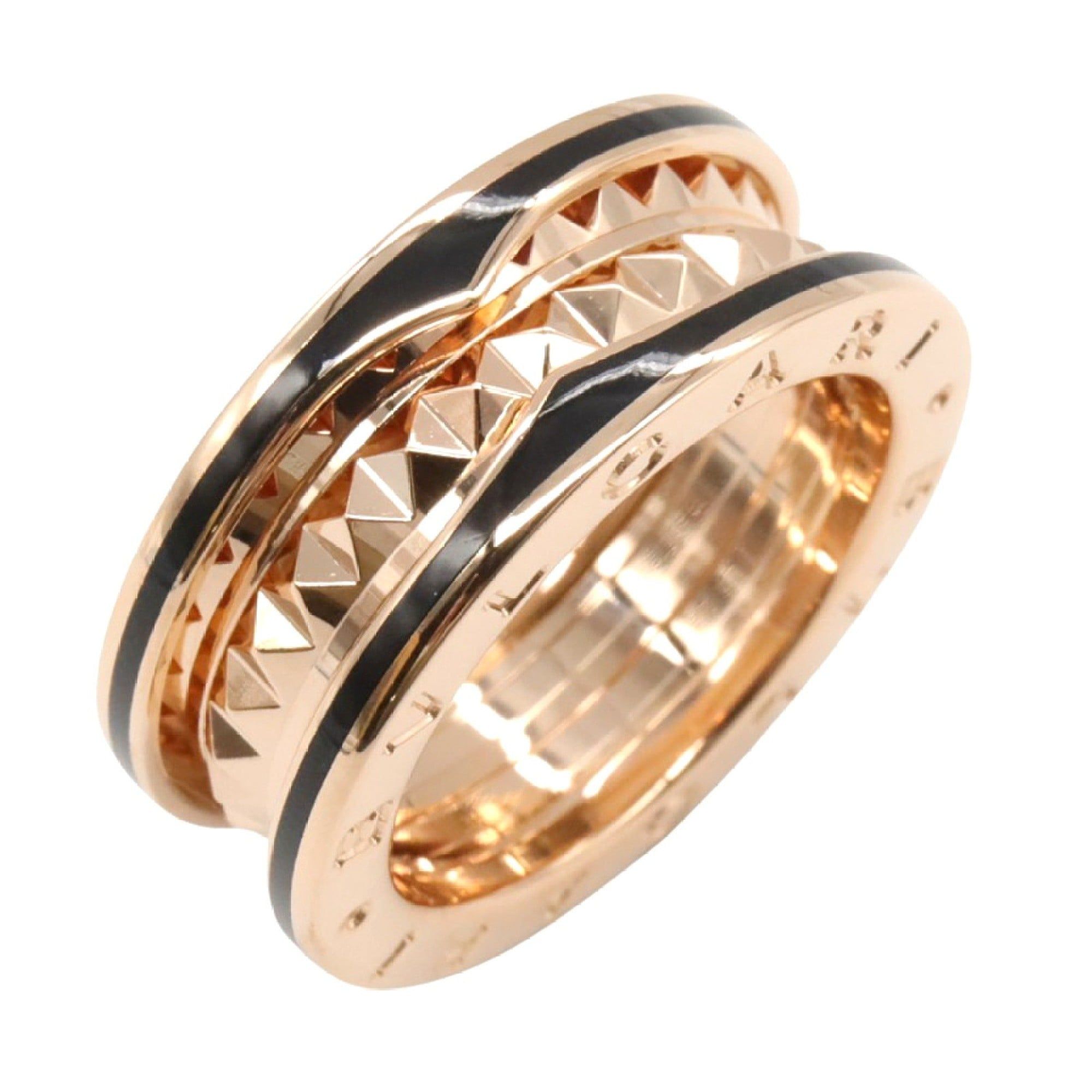 BVLGARI B-zero1 Rock Ring, Ceramic, 18K Pink Gold, for Men and Women.
