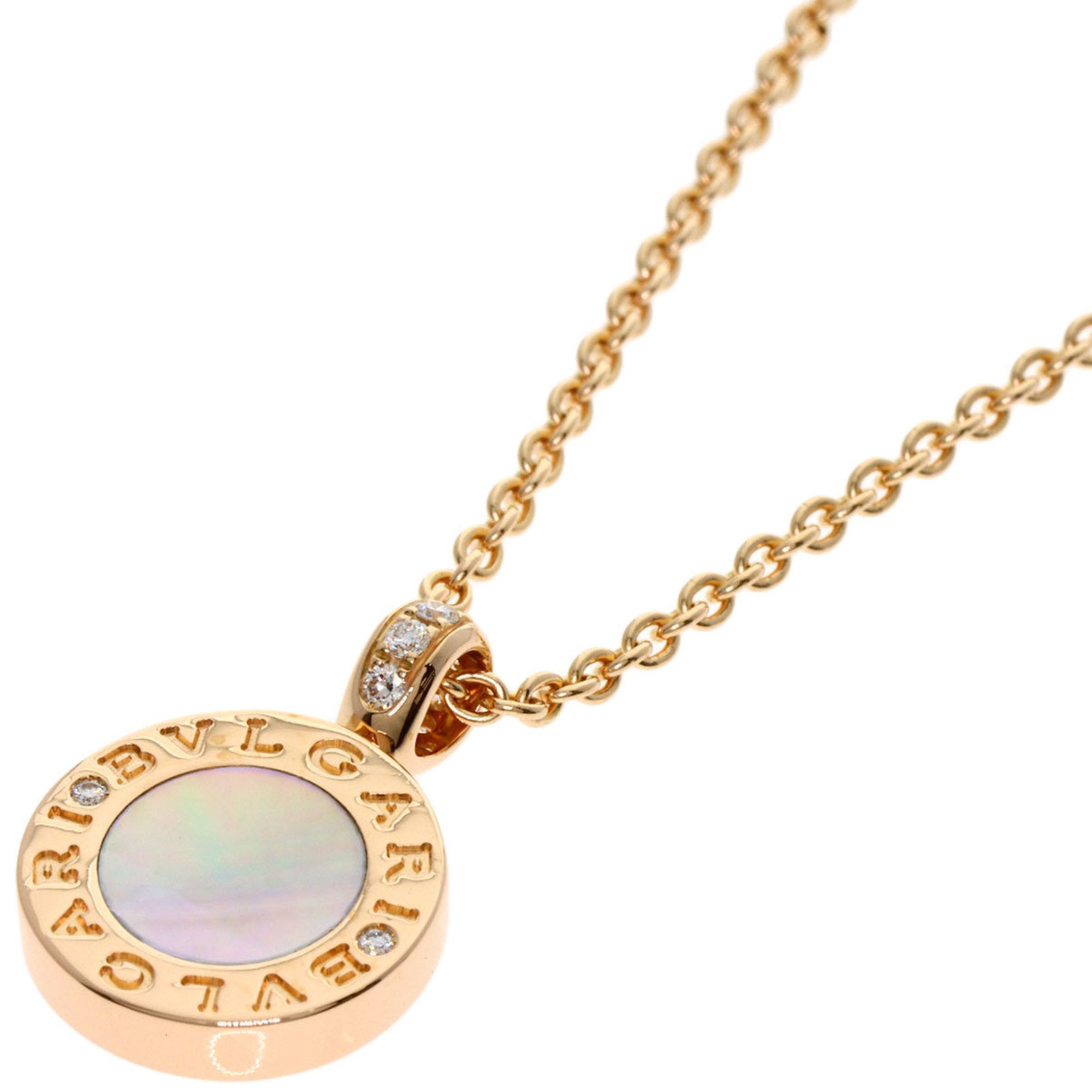 BVLGARI Onyx Shell Diamond Necklace in 18K Pink Gold for Women