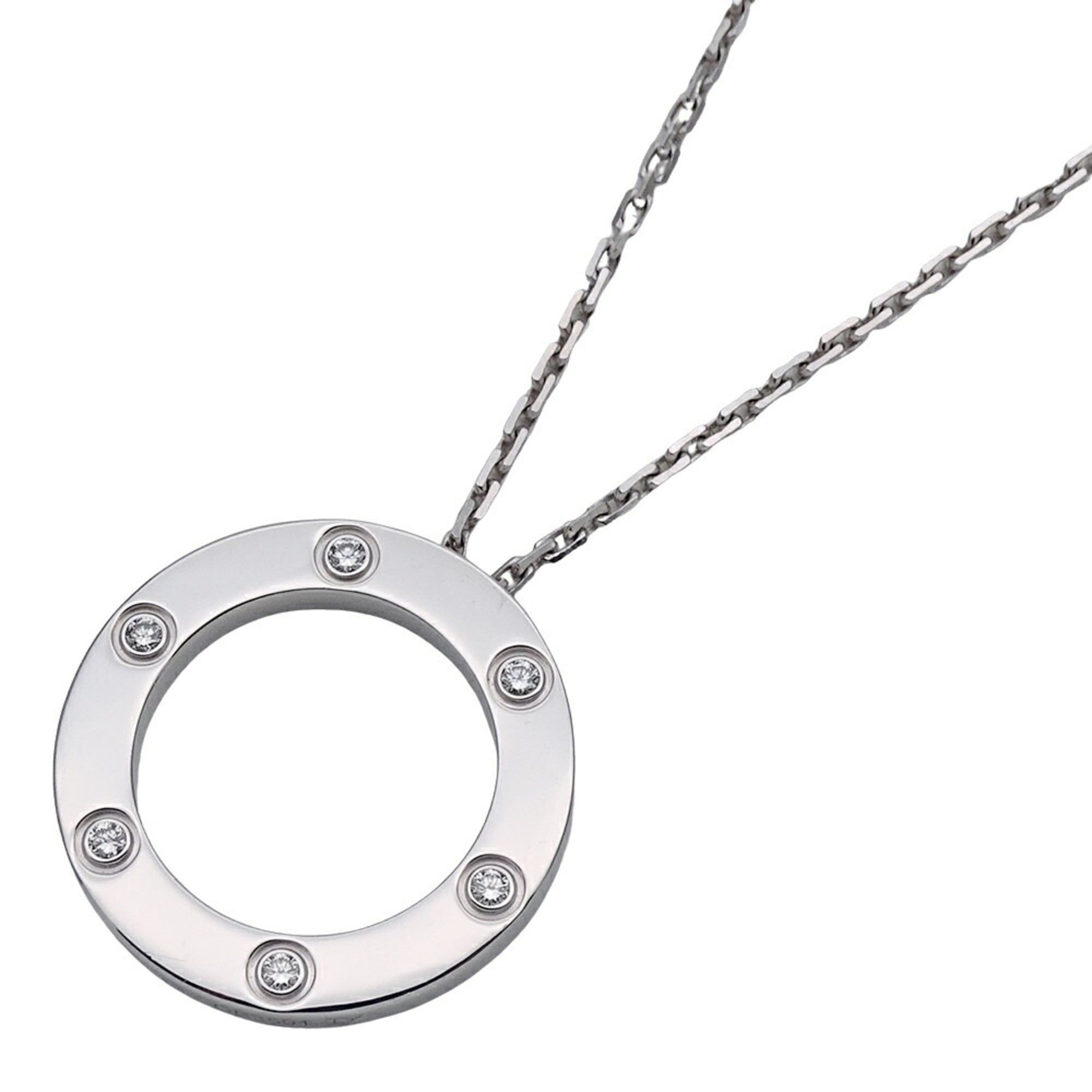 Cartier Necklace for Women 750WG 6P Diamond Love Circle White Gold